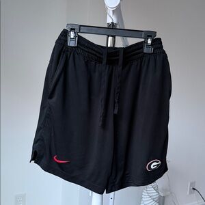 Nike UGA University of Georgia Black Athletic Shorts with Red Logo small dri-fit